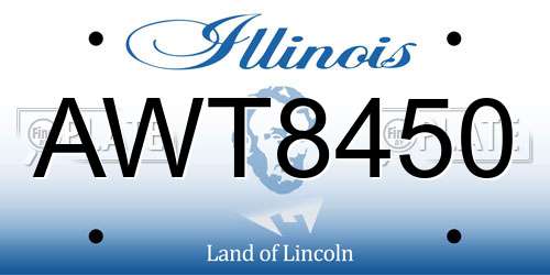 AWT8450 Illinois License Plate