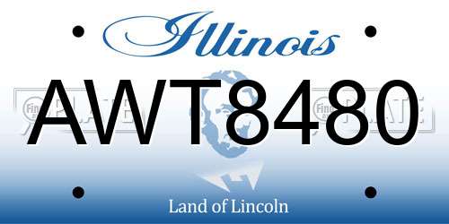 AWT8480 Illinois License Plate