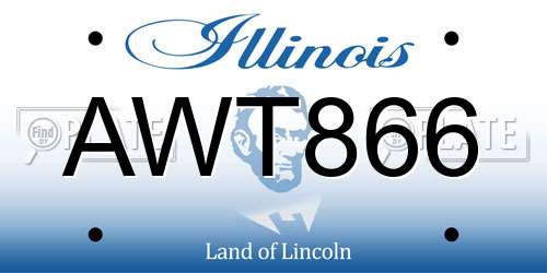 AWT866 Illinois License Plate