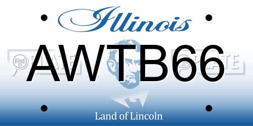 AWTB66 Illinois License Plate