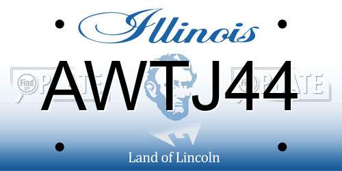 AWTJ44 Illinois License Plate