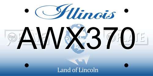 AWX370 Illinois License Plate