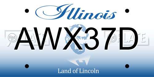 AWX37D Illinois License Plate