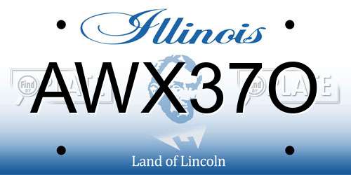 AWX37O Illinois License Plate