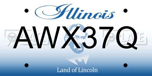 AWX37Q Illinois License Plate