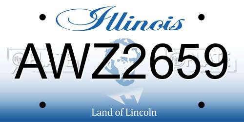 AWZ2659 Illinois License Plate