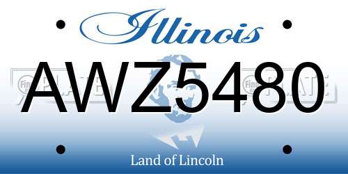 AWZ5480 Illinois License Plate