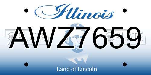 AWZ7659 Illinois License Plate
