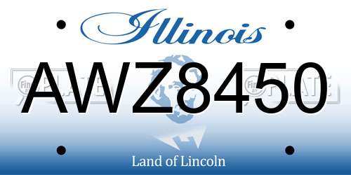 AWZ8450 Illinois License Plate