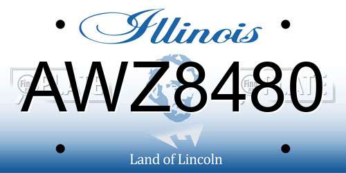 AWZ8480 Illinois License Plate