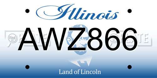 AWZ866 Illinois License Plate
