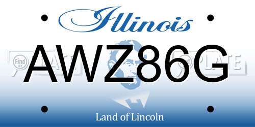 AWZ86G Illinois License Plate