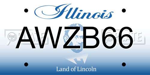 AWZB66 Illinois License Plate