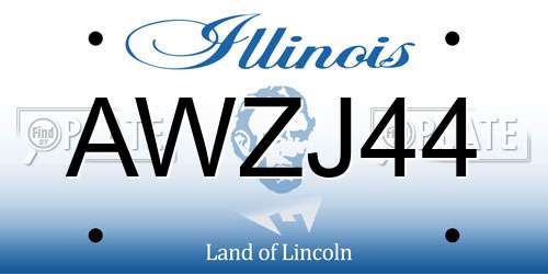 AWZJ44 Illinois License Plate