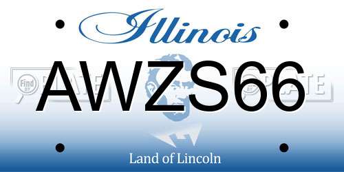 AWZS66 Illinois License Plate