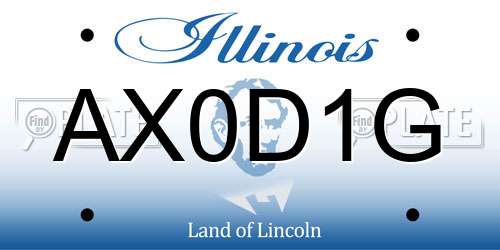 AX0D1G Illinois License Plate