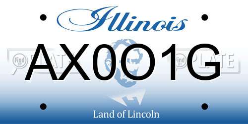 AX0O1G Illinois License Plate