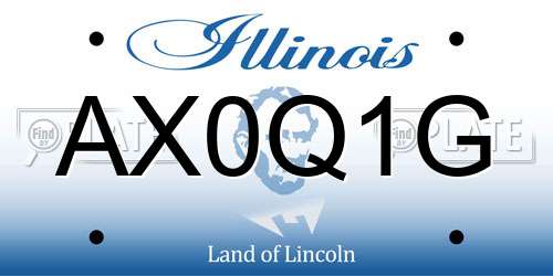 AX0Q1G Illinois License Plate