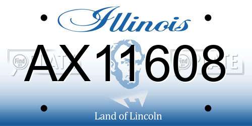 AX11608 Illinois License Plate