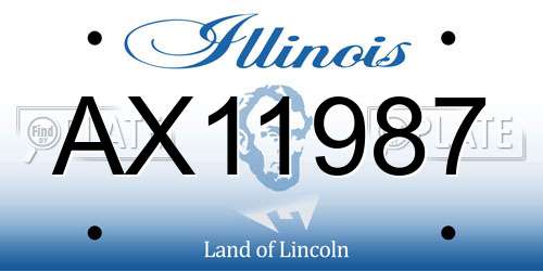 AX11987 Illinois License Plate