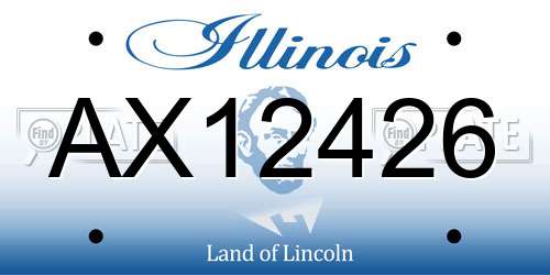 AX12426 Illinois License Plate