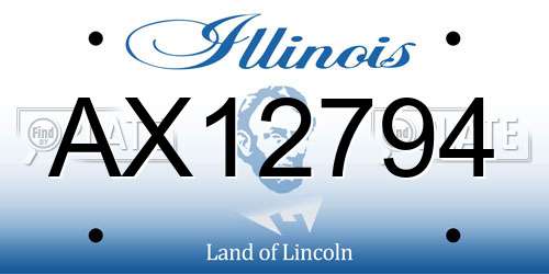 AX12794 Illinois License Plate