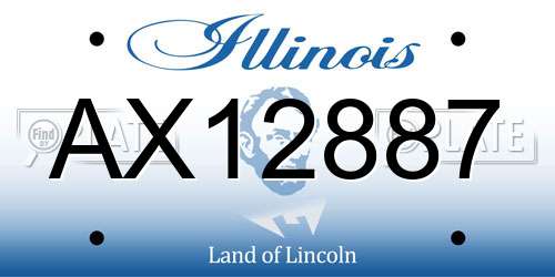AX12887 Illinois License Plate