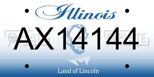 AX14144 Illinois License Plate