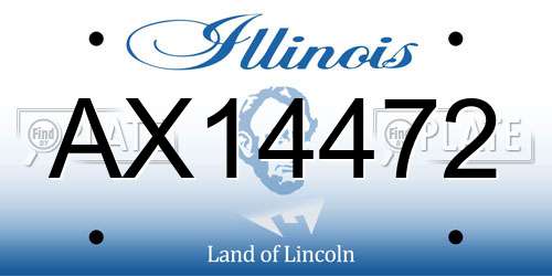 AX14472 Illinois License Plate