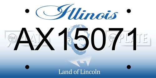 AX15071 Illinois License Plate