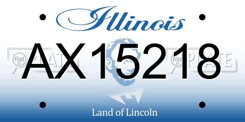 AX15218 Illinois License Plate