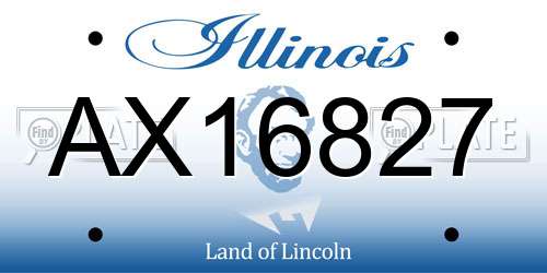 AX16827 Illinois License Plate