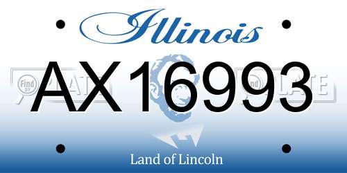 AX16993 Illinois License Plate