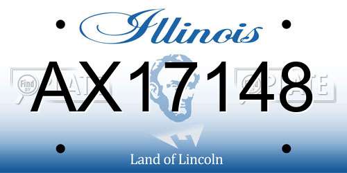 AX17148 Illinois License Plate