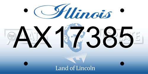 AX17385 Illinois License Plate