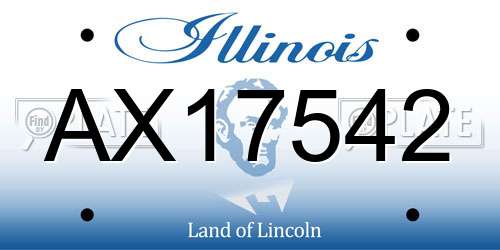 AX17542 Illinois License Plate