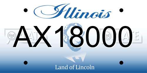 AX18000 Illinois License Plate