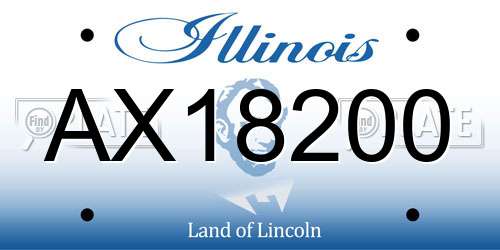 AX18200 Illinois License Plate