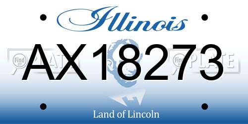 AX18273 Illinois License Plate