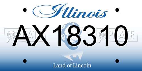 AX18310 Illinois License Plate