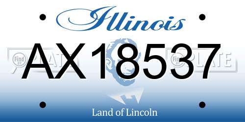 AX18537 Illinois License Plate