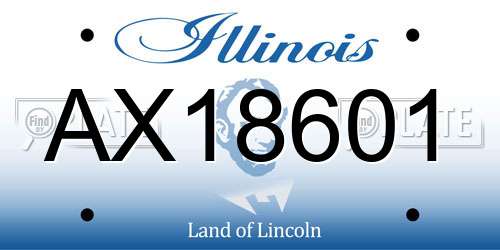 AX18601 Illinois License Plate