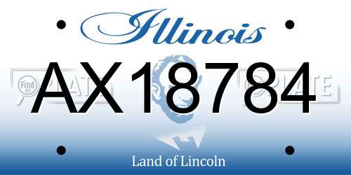 AX18784 Illinois License Plate