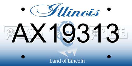AX19313 Illinois License Plate