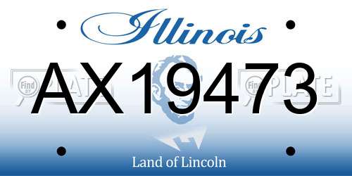 AX19473 Illinois License Plate