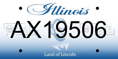 AX19506 Illinois License Plate