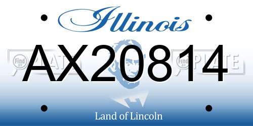 AX20814 Illinois License Plate