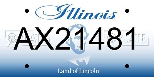 AX21481 Illinois License Plate