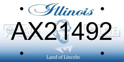 AX21492 Illinois License Plate
