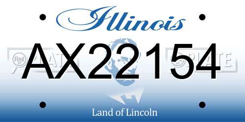 AX22154 Illinois License Plate